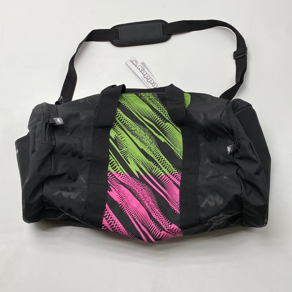 Kappa Unisex Duffel Bag Black Polyester NWT - Picture 1 of 3